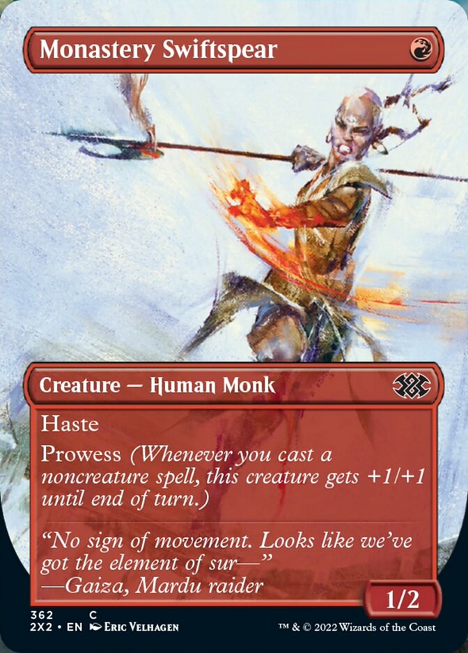 Monastery Swiftspear (Borderless Alternate Art) [Double Masters 2022] | Fandemonia Ltd