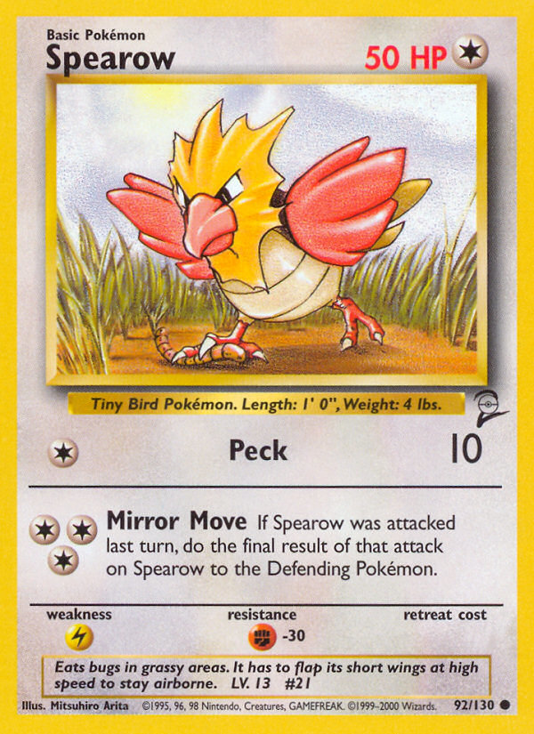 Spearow (92/130) [Base Set 2] | Fandemonia Ltd