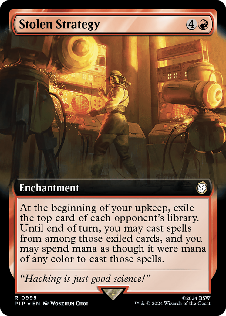 Stolen Strategy (Extended Art) (Surge Foil) [Fallout] | Fandemonia Ltd