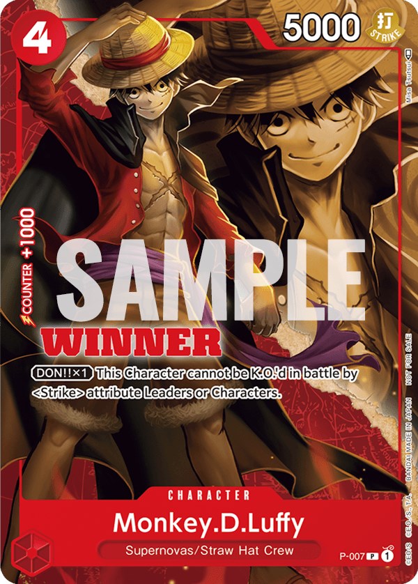 Monkey.D.Luffy (P-007) (Winner Pack Vol. 1) [One Piece Promotion Cards] | Fandemonia Ltd