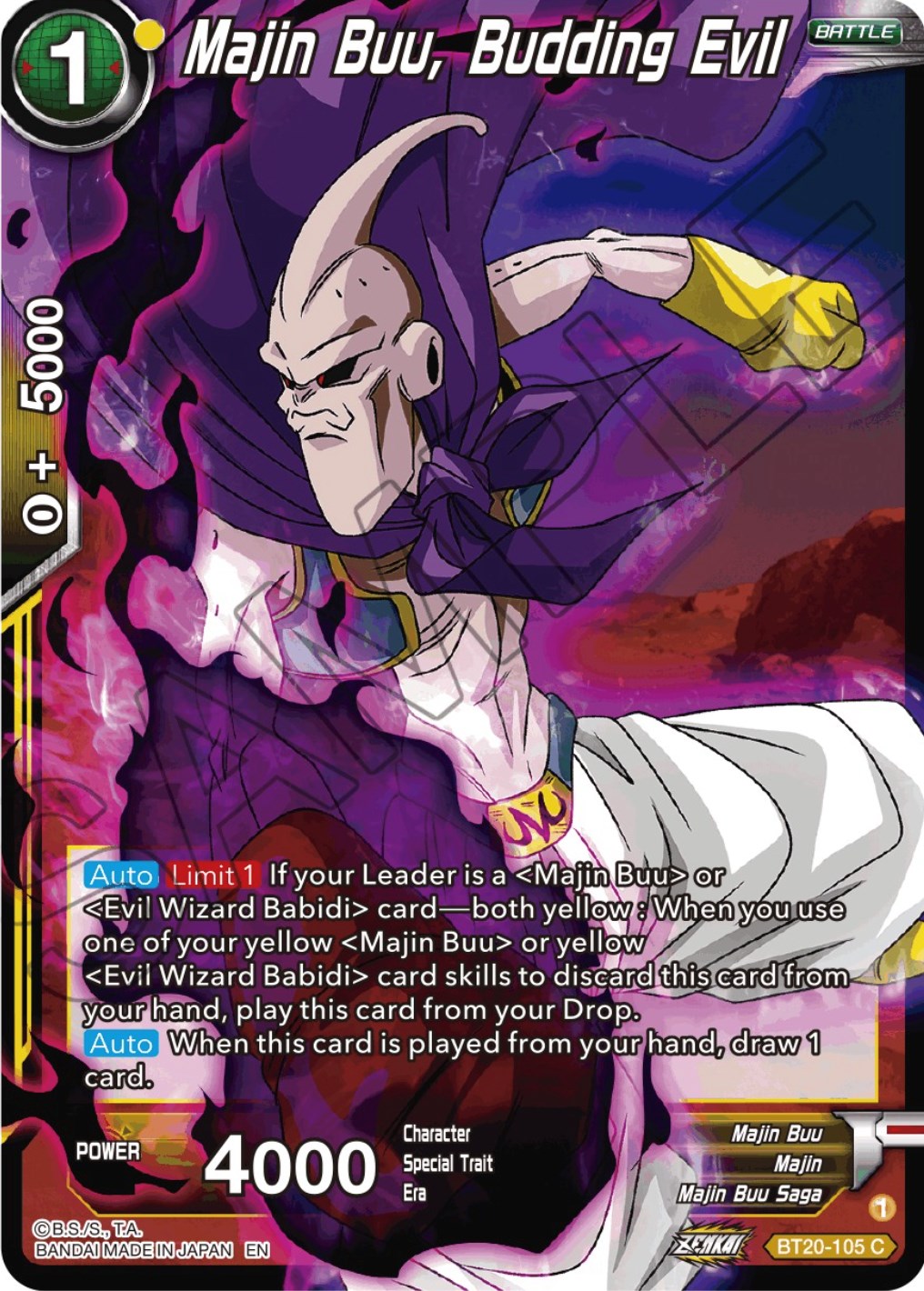 Majin Buu, Budding Evil (BT20-105) [Power Absorbed] | Fandemonia Ltd