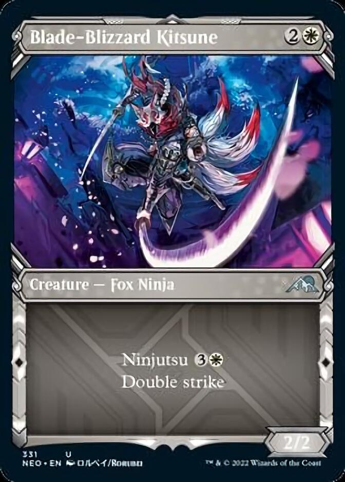 Blade-Blizzard Kitsune (Showcase Ninja) [Kamigawa: Neon Dynasty] | Fandemonia Ltd
