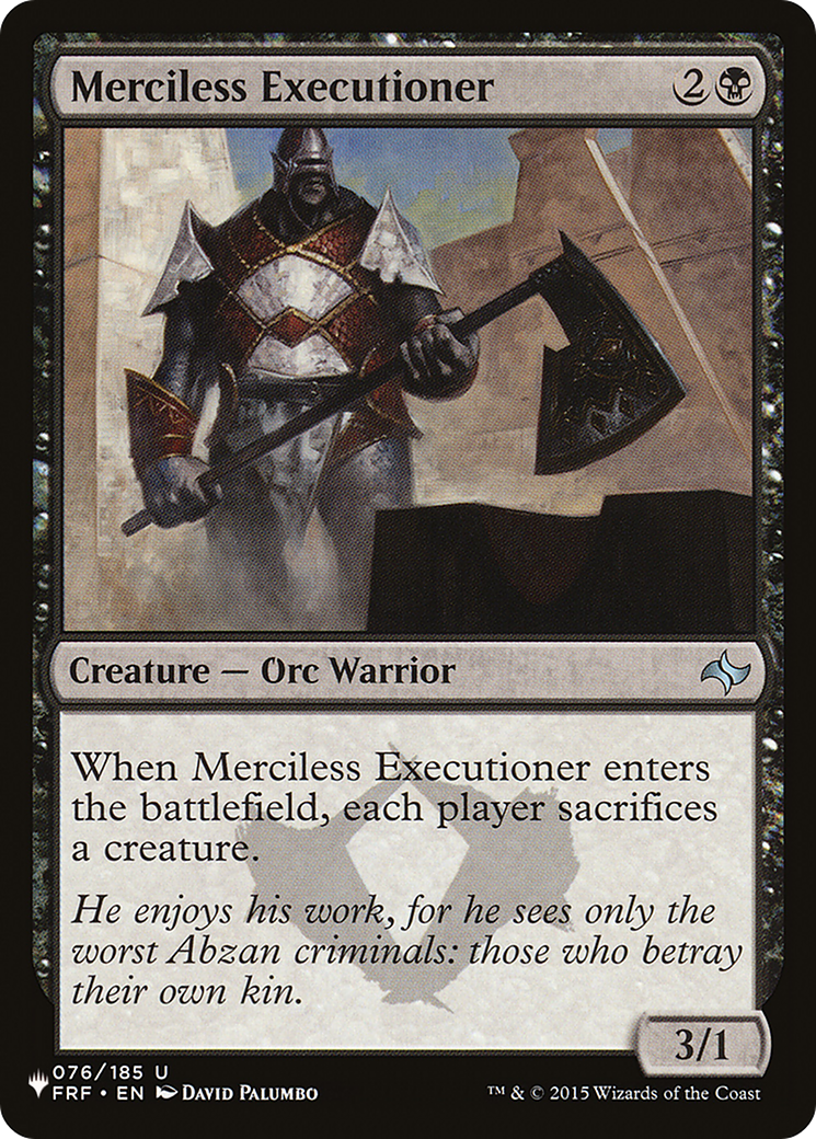 Merciless Executioner [The List] | Fandemonia Ltd