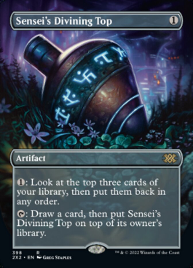 Sensei's Divining Top (Borderless Alternate Art) [Double Masters 2022] | Fandemonia Ltd