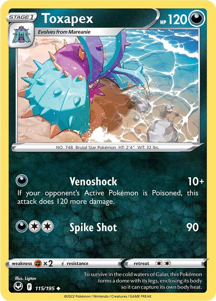 Toxapex (115/195) [Sword & Shield: Silver Tempest] | Fandemonia Ltd