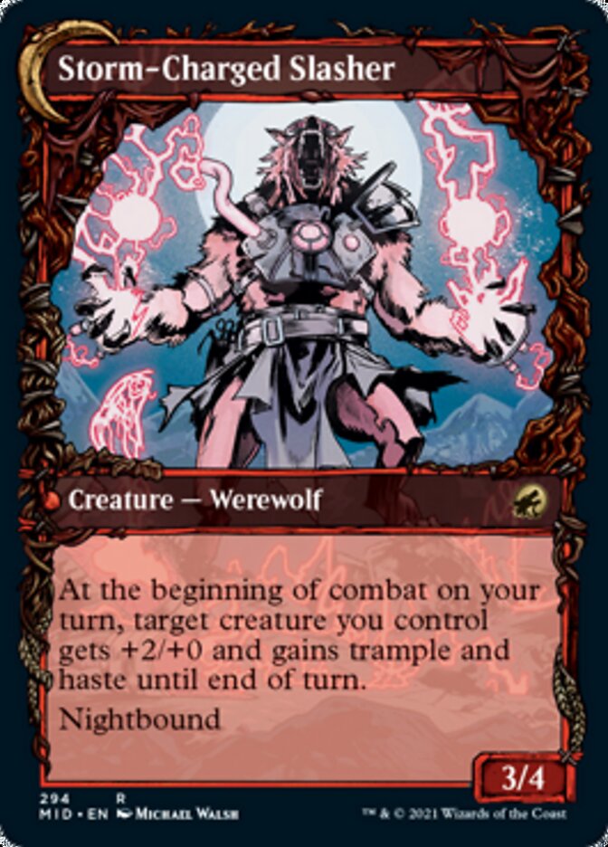 Reckless Stormseeker // Storm-Charged Slasher (Showcase Equinox) [Innistrad: Midnight Hunt] | Fandemonia Ltd