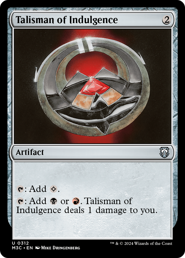 Talisman of Indulgence [Modern Horizons 3 Commander] | Fandemonia Ltd