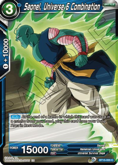 Saonel, Universe 6 Combination (BT15-055) [Saiyan Showdown] | Fandemonia Ltd