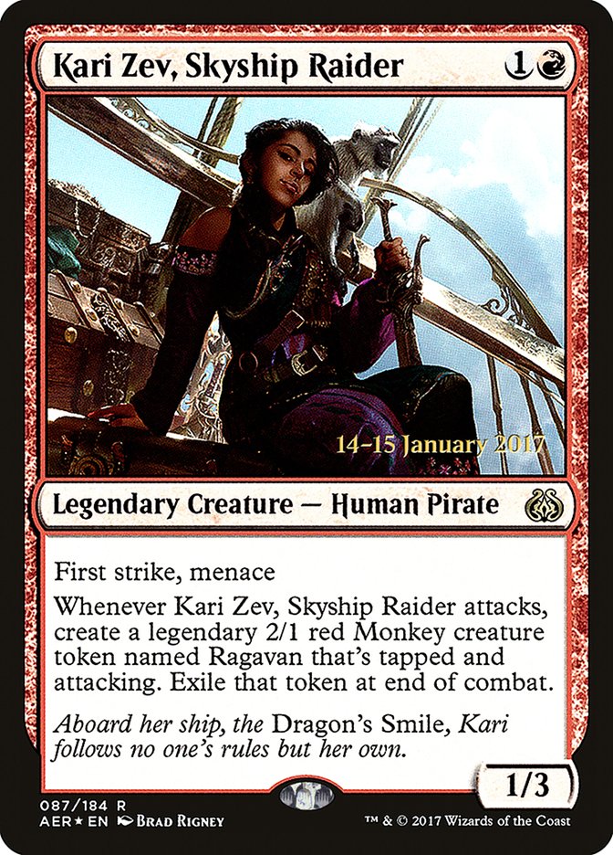 Kari Zev, Skyship Raider [Aether Revolt Prerelease Promos] | Fandemonia Ltd