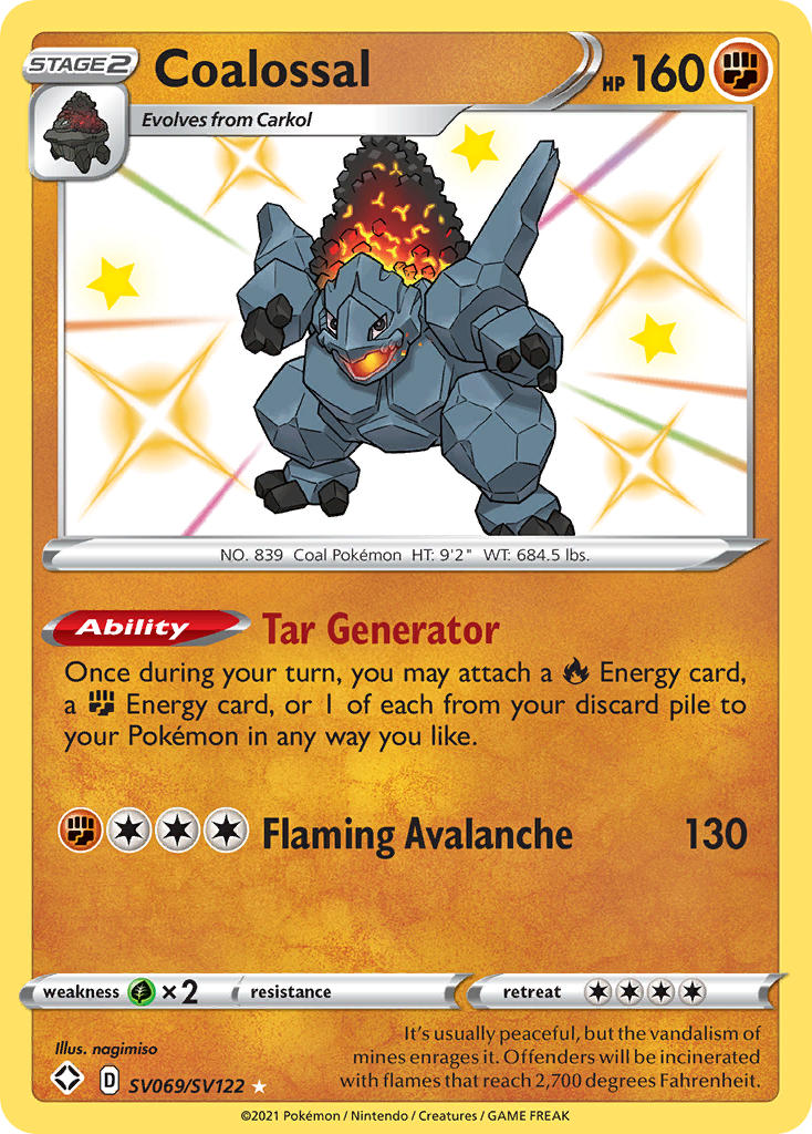 Coalossal (SV069/SV122) [Sword & Shield: Shining Fates] | Fandemonia Ltd