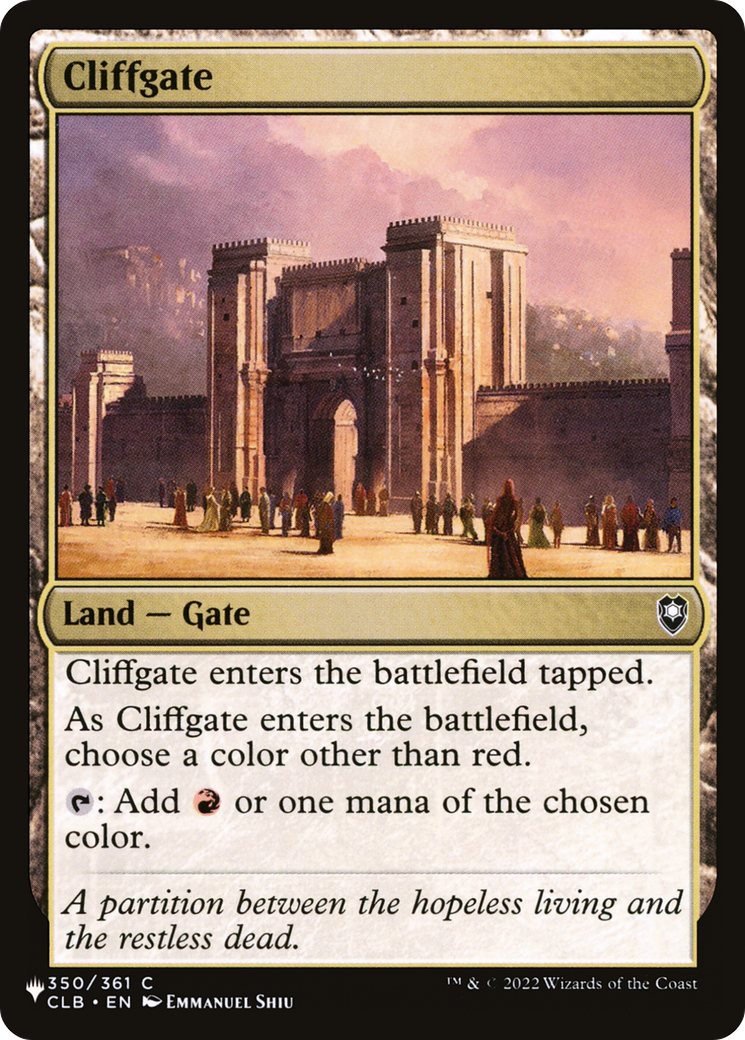 Cliffgate [The List] | Fandemonia Ltd