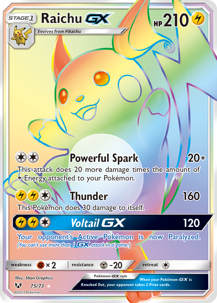 Raichu GX (75/73) [Sun & Moon: Shining Legends] | Fandemonia Ltd