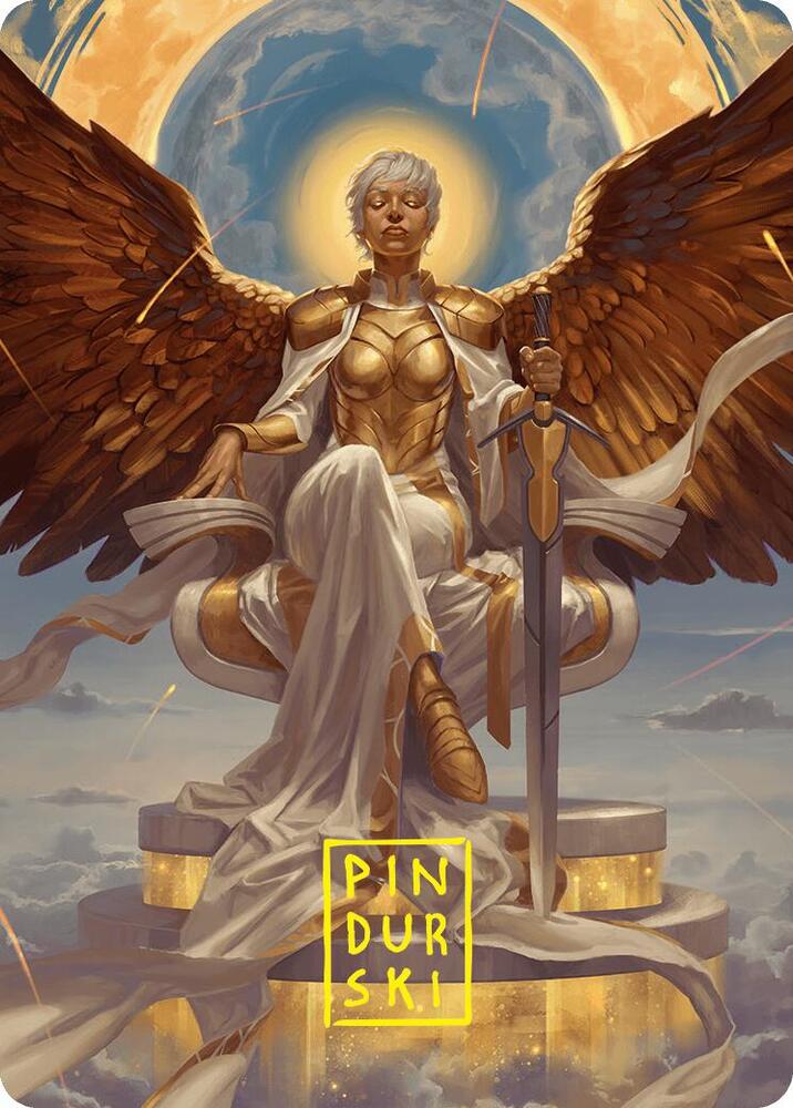 Herald of Eternal Dawn Art Card (27/54) (Gold-Stamped Signature) [Foundations] | Fandemonia Ltd