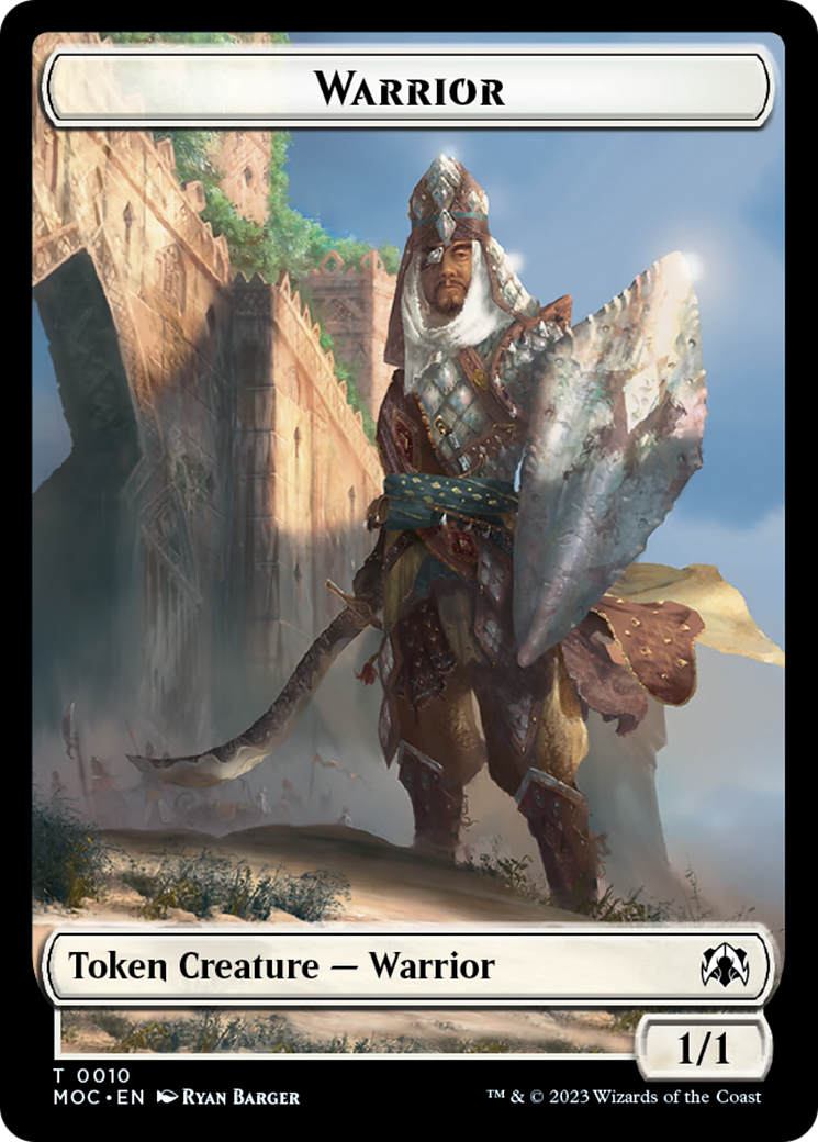 Warrior // Elspeth, Sun's Champion Emblem Double-Sided Token [March of the Machine Commander Tokens] | Fandemonia Ltd