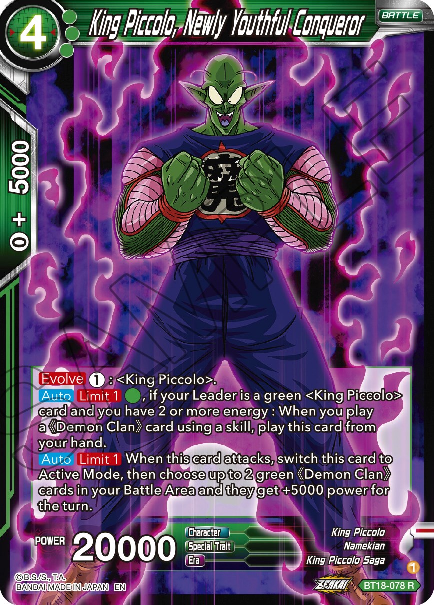 King Piccolo, Newly Youthful Conqueror (BT18-078) [Dawn of the Z-Legends] | Fandemonia Ltd