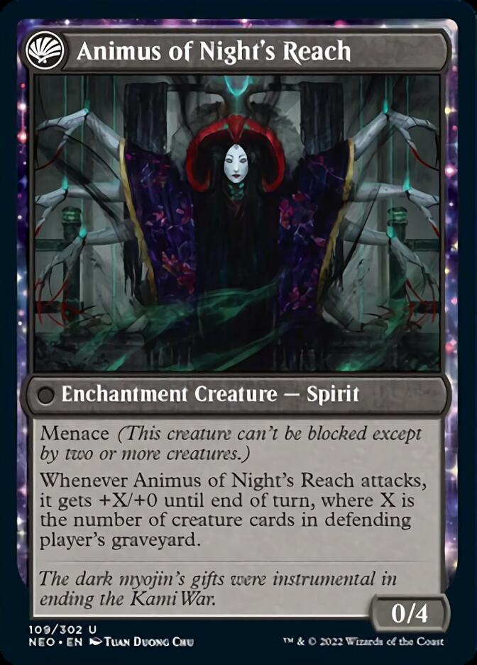 The Long Reach of Night // Animus of Night's Reach [Kamigawa: Neon Dynasty] | Fandemonia Ltd