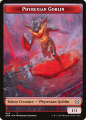 Phyrexian Goblin // The Hollow Sentinel Double-Sided Token [Phyrexia: All Will Be One Tokens] | Fandemonia Ltd