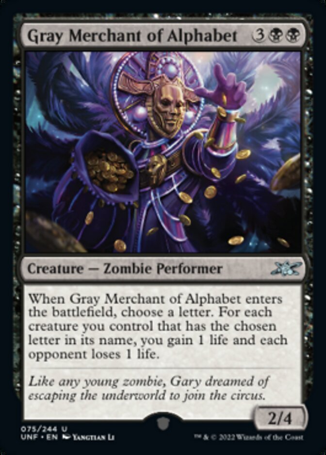Gray Merchant of Alphabet [Unfinity] | Fandemonia Ltd