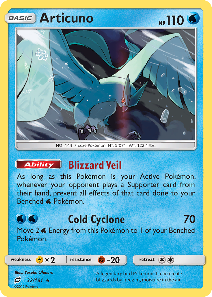 Articuno (32/181) [Sun & Moon: Team Up] | Fandemonia Ltd