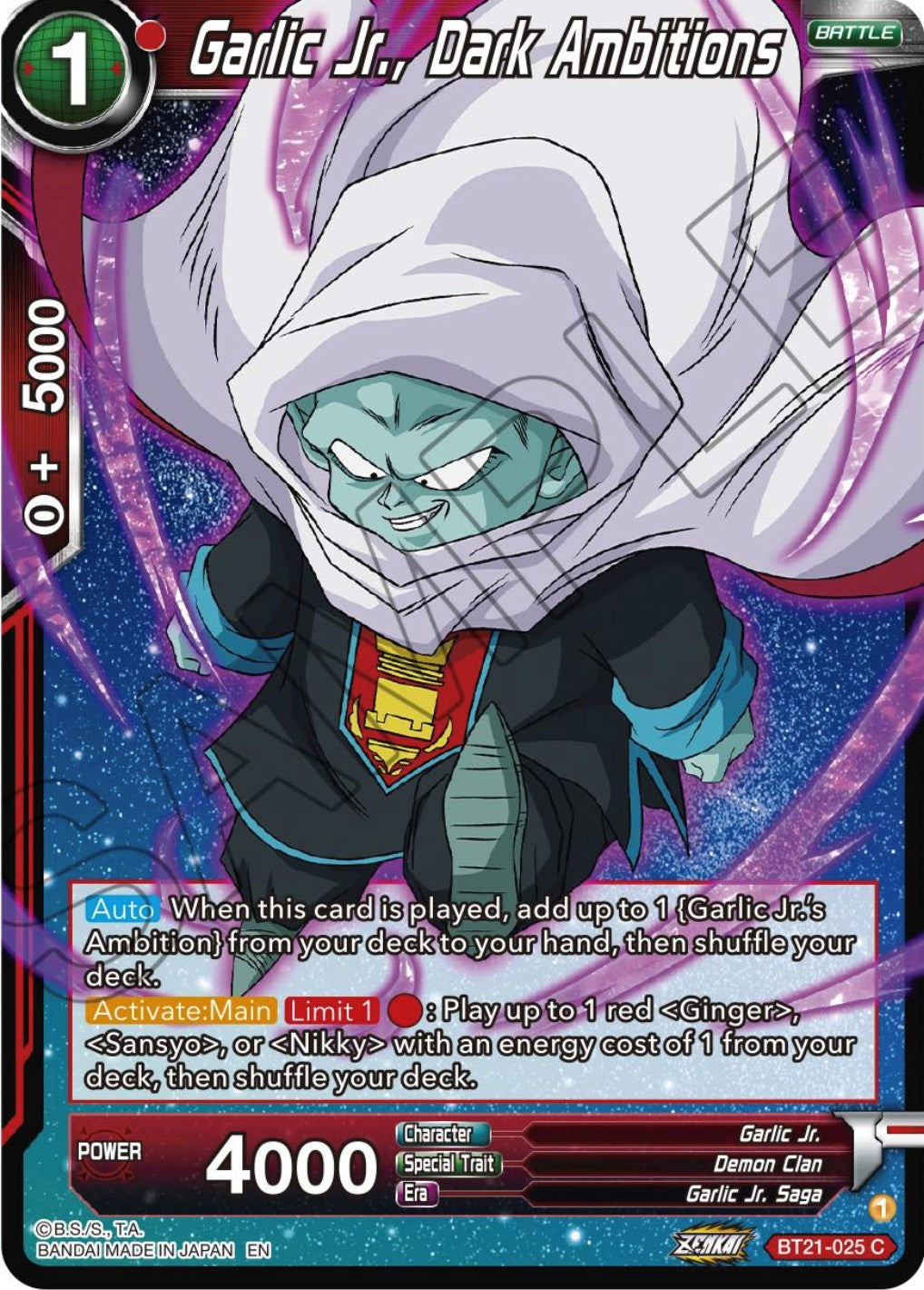 Garlic Jr., Dark Ambitions (BT21-025) [Wild Resurgence] | Fandemonia Ltd
