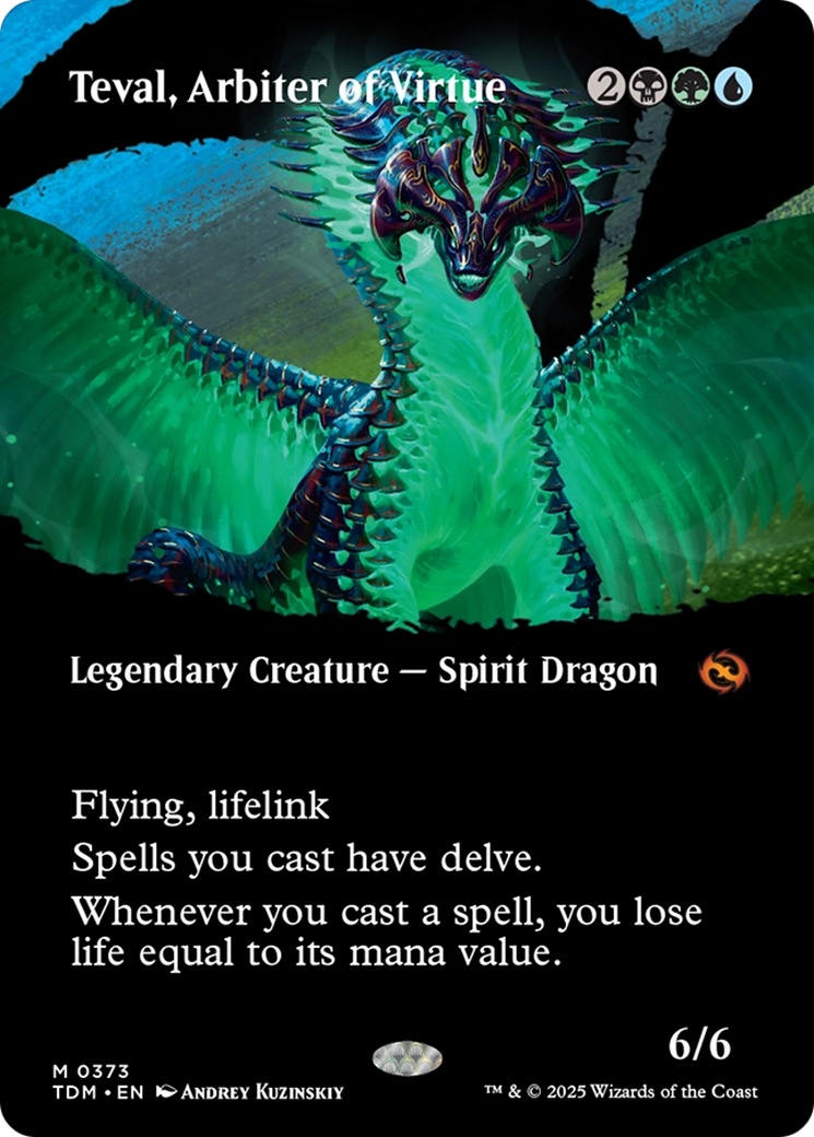 Teval, Arbiter of Virtue (Borderless) [Tarkir: Dragonstorm] | Fandemonia Ltd