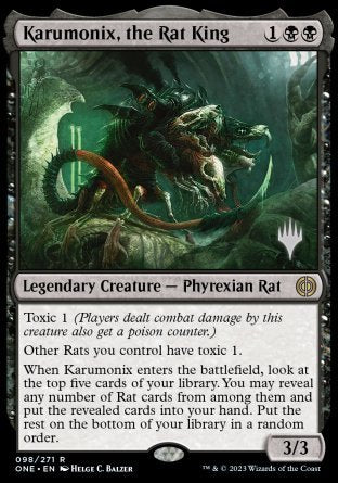 Karumonix, the Rat King (Promo Pack) [Phyrexia: All Will Be One Promos] | Fandemonia Ltd