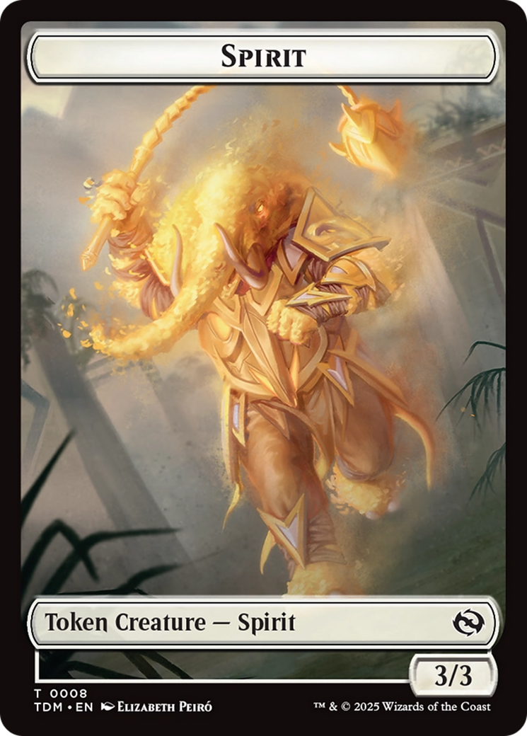 Spirit (0008) // Spirit (0009) Double-Sided Token [Tarkir: Dragonstorm Tokens] | Fandemonia Ltd