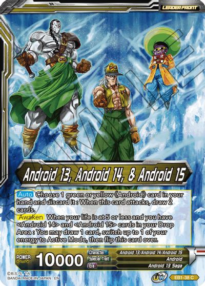 Android 13, Android 14, & Android 15 // Android 13, the Unstoppable (EB1-38) [Battle Evolution Booster] | Fandemonia Ltd