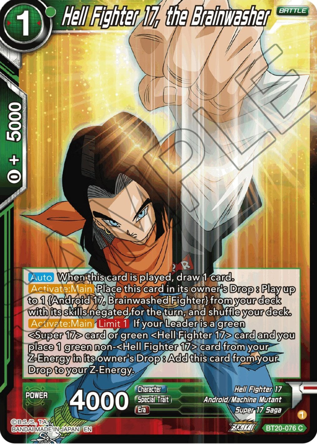 Hell Fighter 17, the Brainwasher (BT20-076) [Power Absorbed] | Fandemonia Ltd