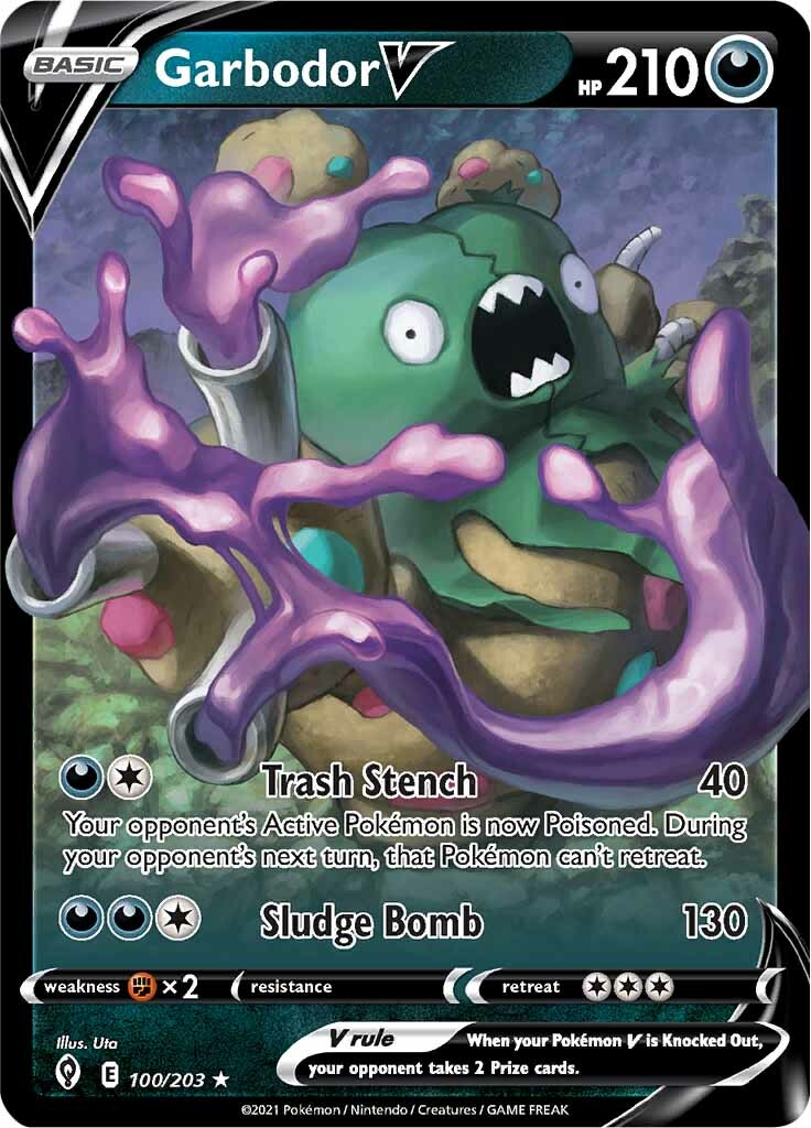 Garbodor V (100/203) [Sword & Shield: Evolving Skies] | Fandemonia Ltd
