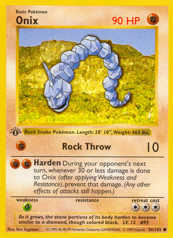 Onix (56/102) (Shadowless) [Base Set 1st Edition] | Fandemonia Ltd