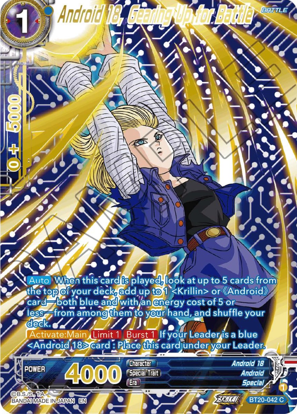 Android 18, Gearing Up for Battle (Gold-Stamped) (BT20-042) [Power Absorbed] | Fandemonia Ltd
