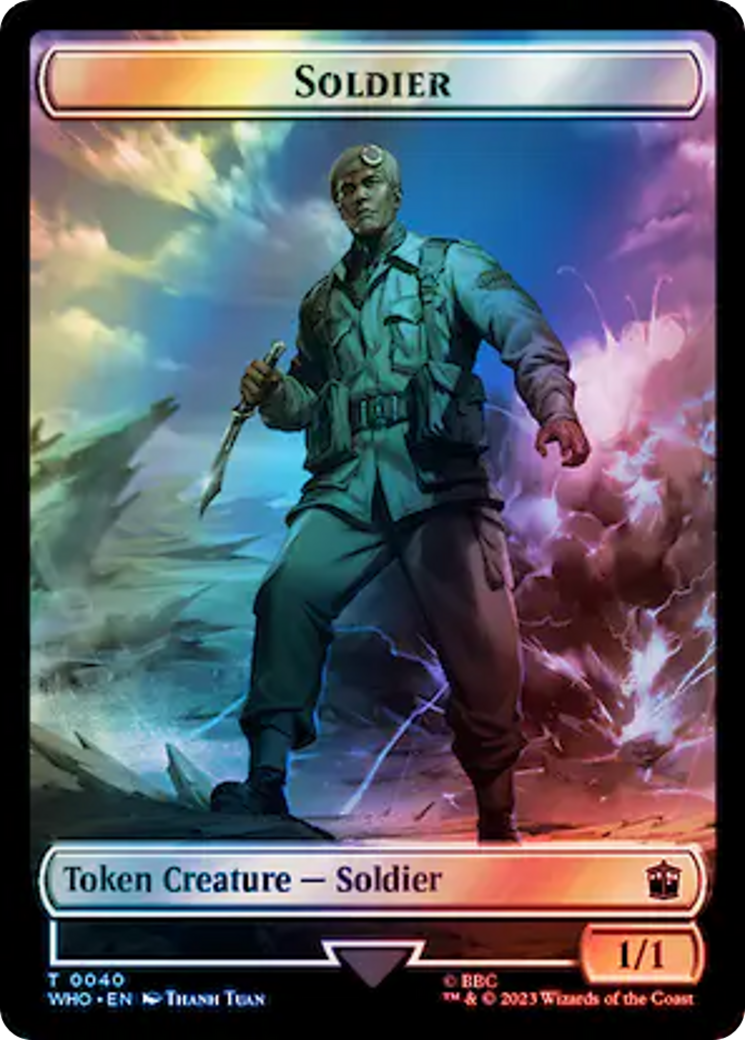 Soldier // Mutant Double-Sided Token (Surge Foil) [Doctor Who Tokens] | Fandemonia Ltd
