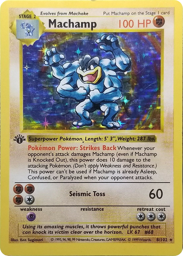 Machamp (8/102) (Shadowless) [Base Set 1st Edition] | Fandemonia Ltd