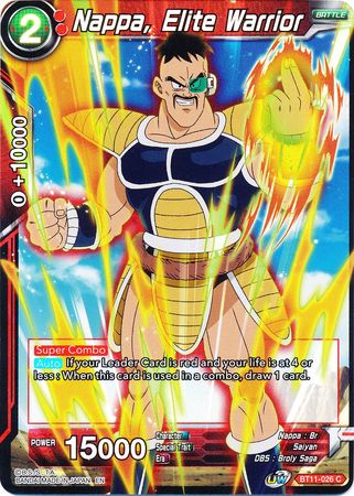 Nappa, Elite Warrior (BT11-026) [Vermilion Bloodline 2nd Edition] | Fandemonia Ltd
