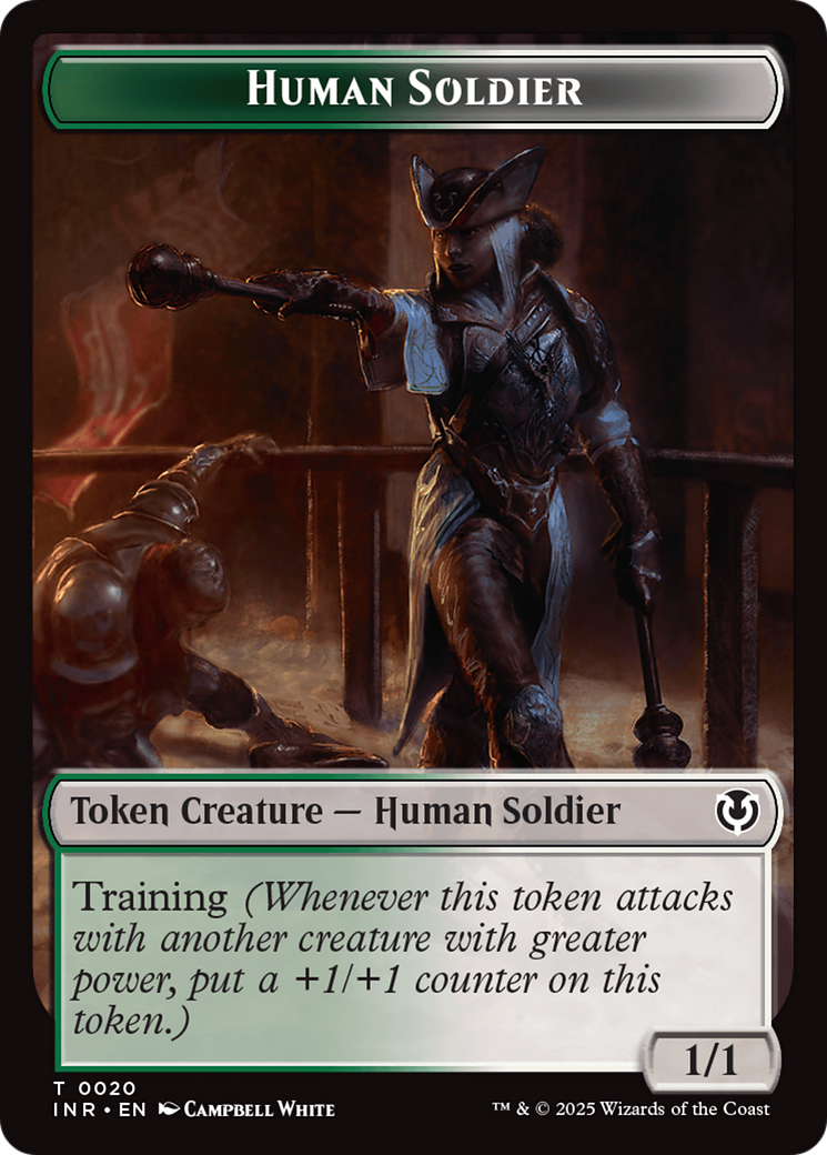 Human Soldier (0020) // Emblem - Tamiyo, Field Researcher Double-Sided Token [Innistrad Remastered Tokens] | Fandemonia Ltd