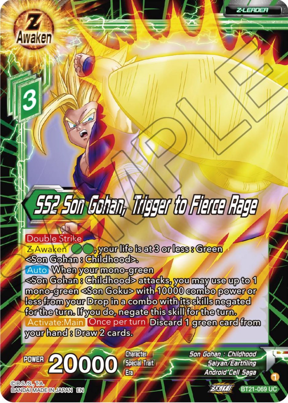SS2 Son Gohan, Trigger to Fierce Rage (BT21-069) [Wild Resurgence] | Fandemonia Ltd