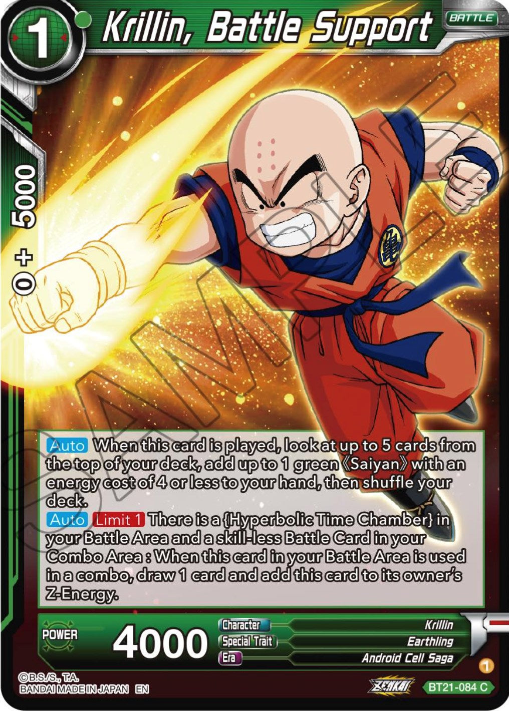 Krillin, Battle Support (BT21-084) [Wild Resurgence] | Fandemonia Ltd