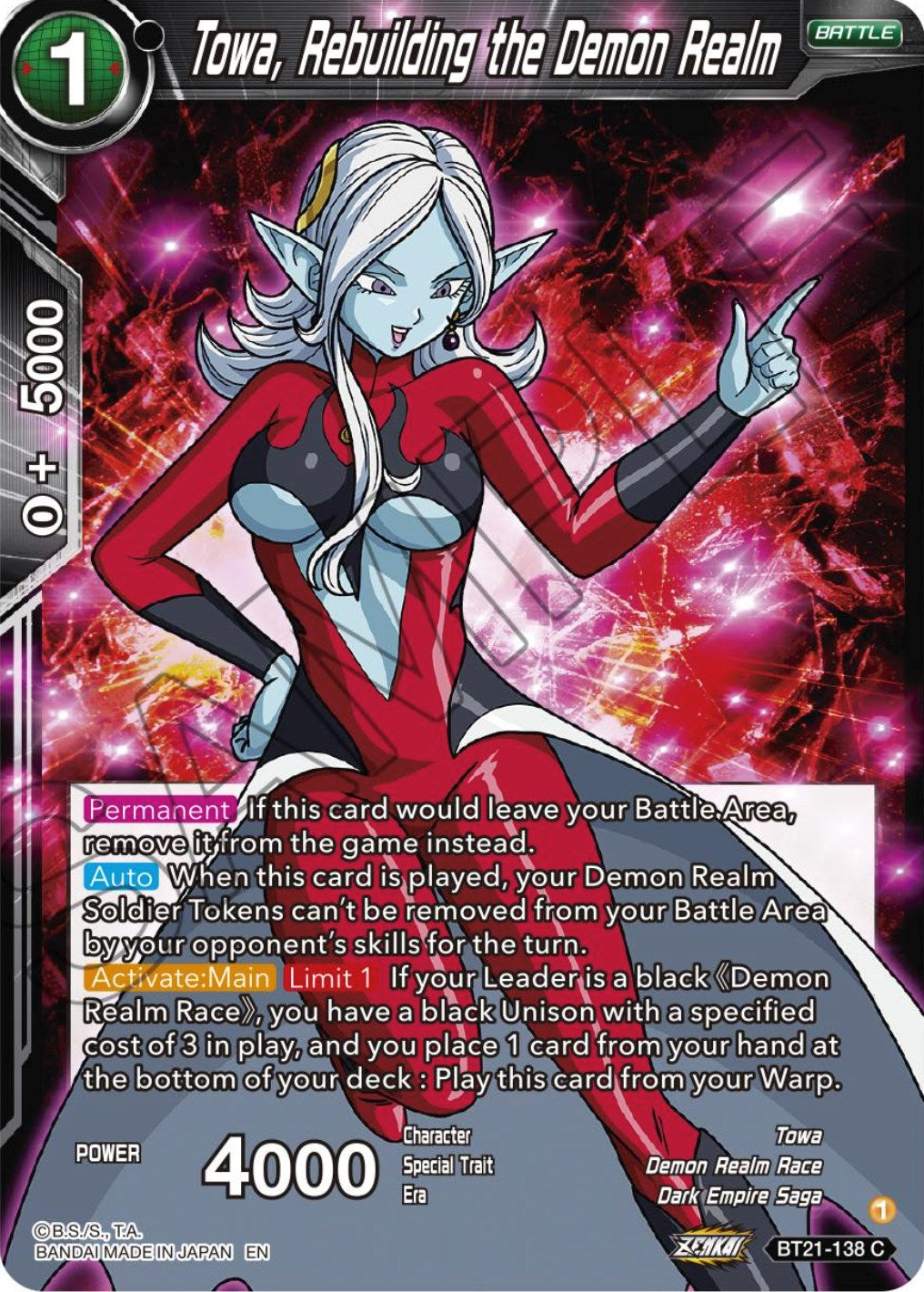 Towa, Rebuilding the Demon Realm (BT21-138) [Wild Resurgence] | Fandemonia Ltd