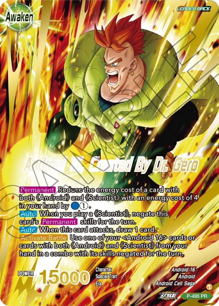 Android 16 // Android 16, Created By Dr. Gero (Gold Stamped) (P-495) [Promotion Cards] | Fandemonia Ltd