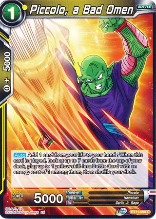 Piccolo, a Bad Omen (BT11-098) [Vermilion Bloodline] | Fandemonia Ltd