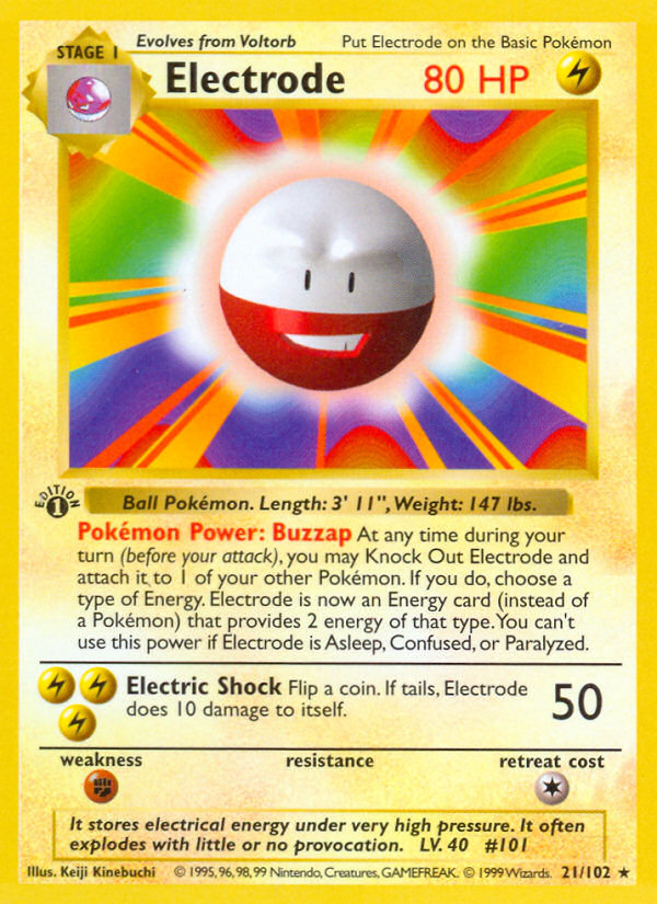 Electrode (21/102) (Shadowless) [Base Set 1st Edition] | Fandemonia Ltd