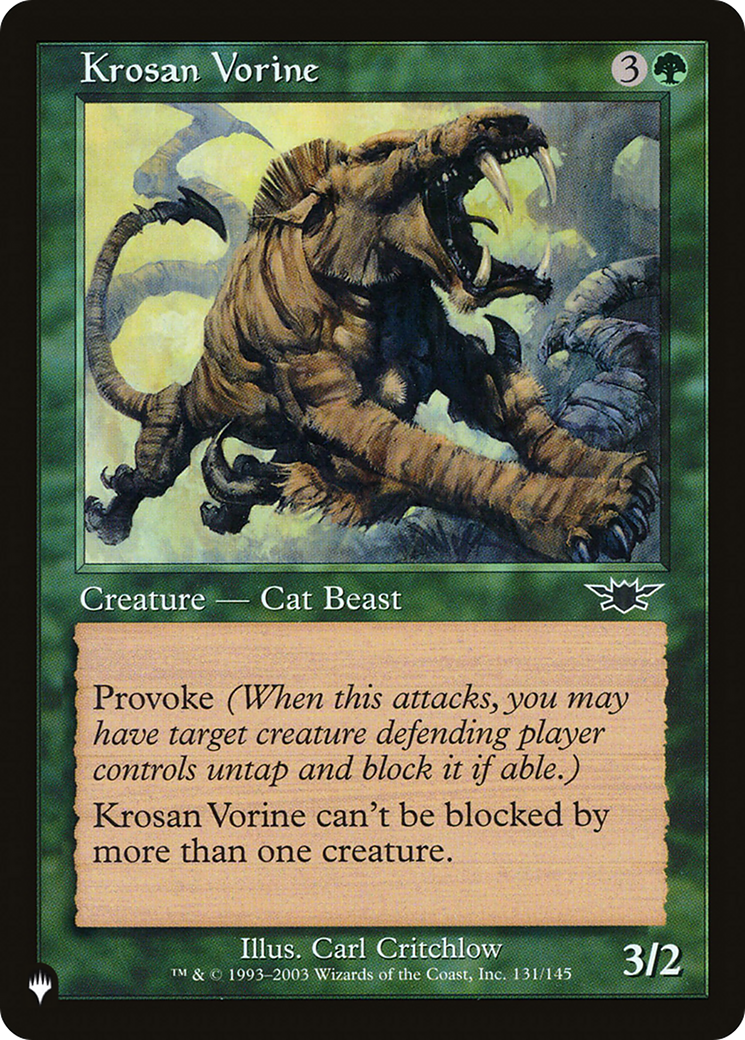 Krosan Vorine [The List] | Fandemonia Ltd