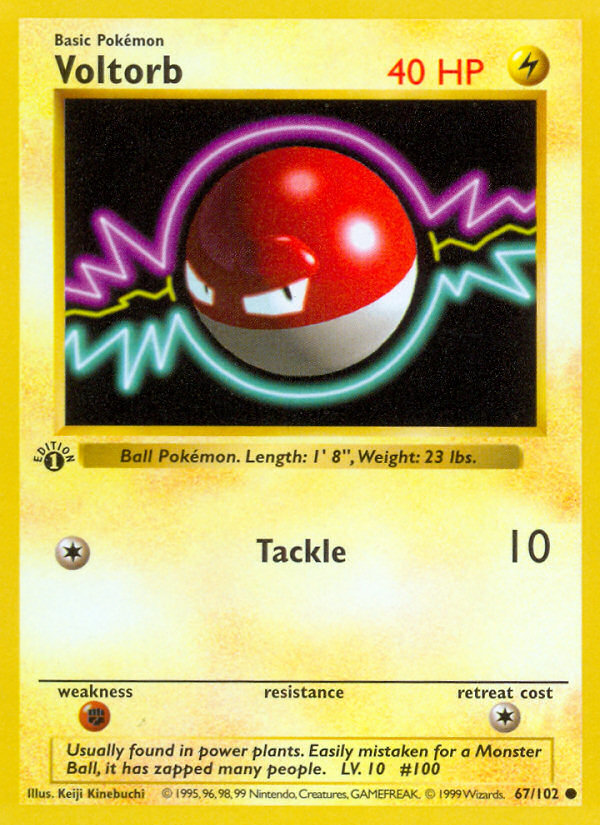 Voltorb (67/102) (Shadowless) [Base Set 1st Edition] | Fandemonia Ltd