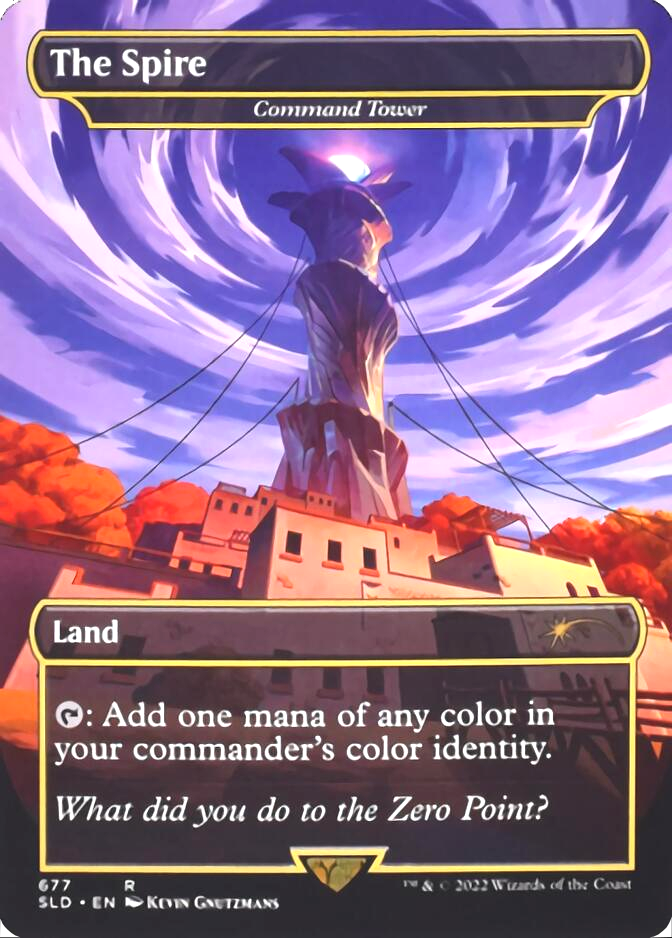 Command Tower - The Spire (Borderless) [Secret Lair Drop Promos] | Fandemonia Ltd