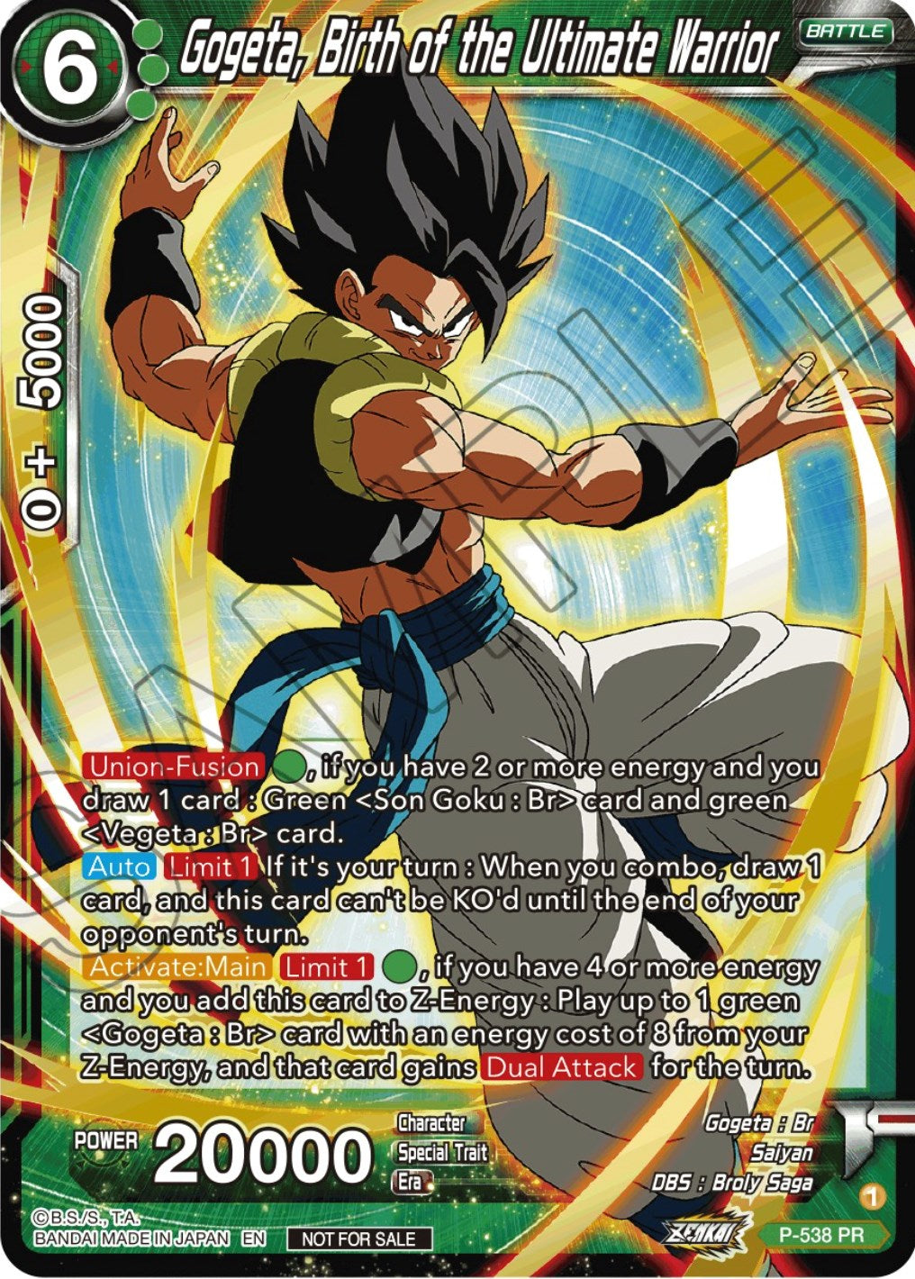 Gogeta, Birth of the Ultimate Warrior (Championship Selection Pack 2023 Vol.2) (Gold-Stamped Silver Foil) (P-538) [Tournament Promotion Cards] | Fandemonia Ltd