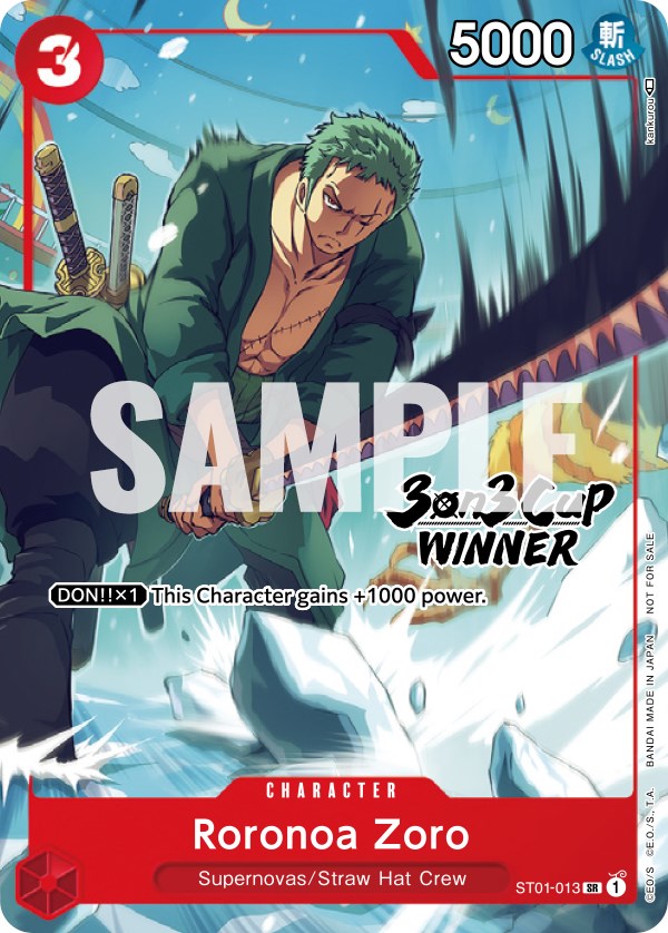 Roronoa Zoro (3-on-3 Cup) [Winner] [One Piece Promotion Cards] | Fandemonia Ltd