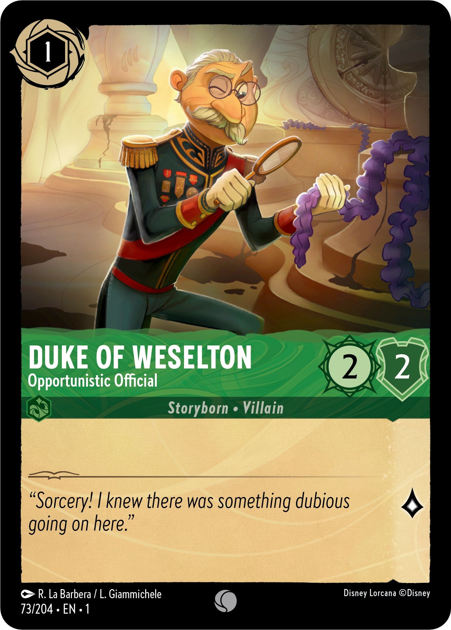 Duke of Weselton - Opportunistic Official (73/204) [The First Chapter] | Fandemonia Ltd