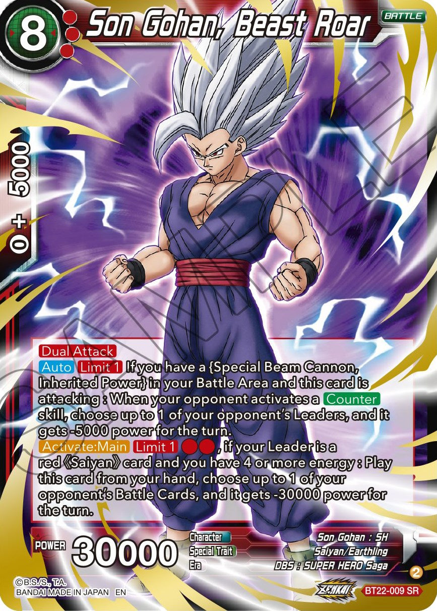 Son Gohan, Beast Roar (BT22-009) [Critical Blow] | Fandemonia Ltd