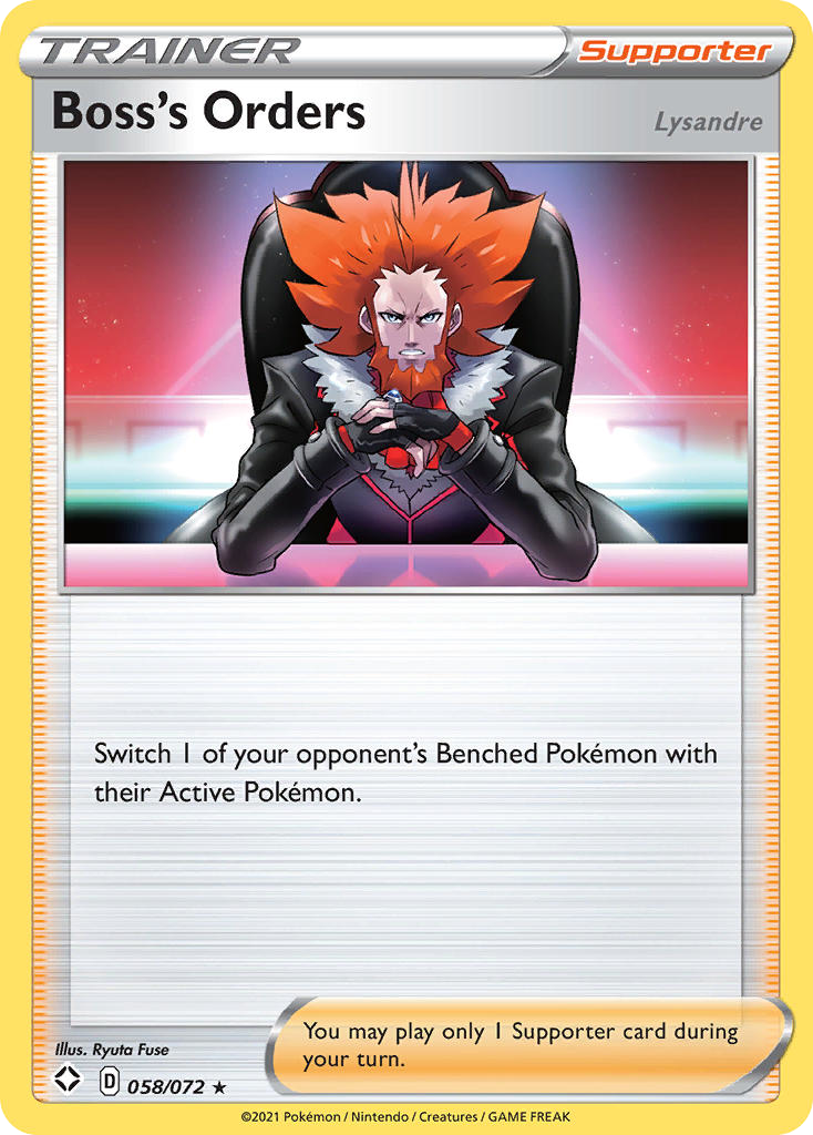 Boss's Orders (058/072) (Deck Exclusive) [Sword & Shield: Shining Fates] | Fandemonia Ltd